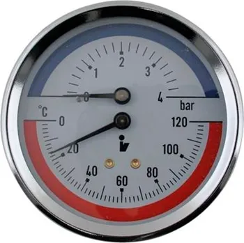 Instalatérský materiál Termomanometr, průměr: 80 mm, G1/2", kov