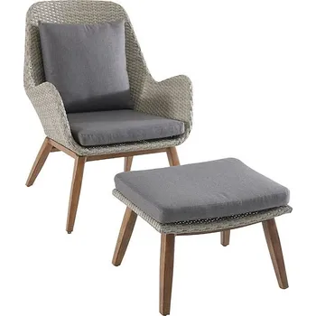 Obývací pokoj Sunfun Anika Lounge křeslo, 80 cm, hliník, polyattan, světle šedá FRA50422A+FRA50423