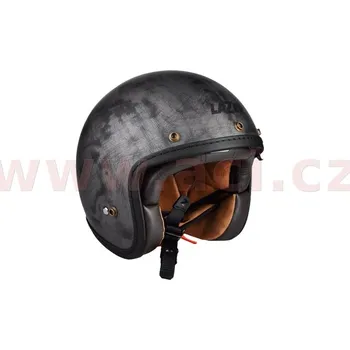 Helma na motorku Přilba mambo evo cafe racer, lazer - belgie (imitace broušený hliník, vel. s)