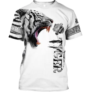 Tričko s 3D potiskem tygr Premium Tiger Velikost: 4XL, Barva (Varianta): tričko 6