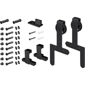 Nábytkové kování ROC Design Sada pro posuvné dveře IDUN, 410 mm, matná černá&nbsp;219-251