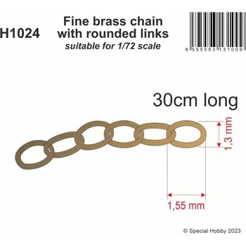 Plastikový model CMK Fine brass chain w/ rounded links - 1/72 (30 cm)