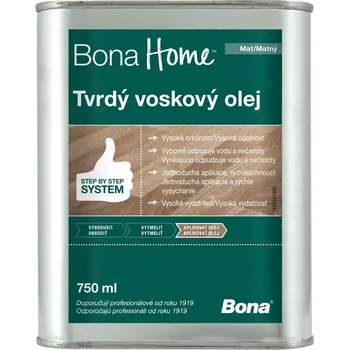 Olej na dřevo Bona Home Tvrdý voskový olej, bezbarvý, 750 ml AF360011009