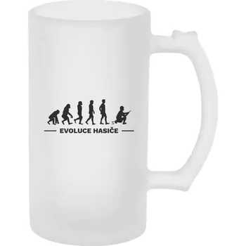 Sklenice Půllitr pro hasiče - Evoluce - hasič - matný
