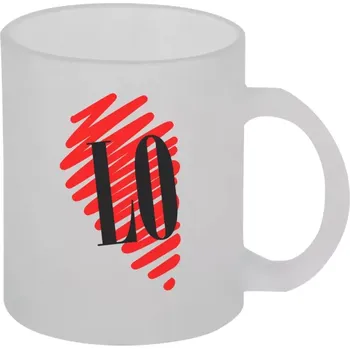 Hrnek 330 ml - skleněný matný Srdce LOVE - LO