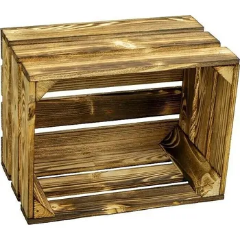 Úložný box Dřevěná bedna Bella, 40 × 25 × 30 cm, opalovaná 4260605413070