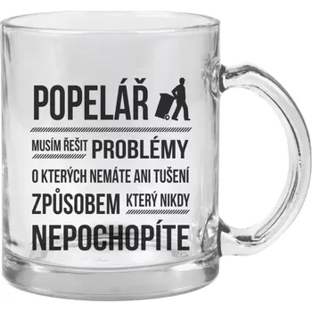 Hrnek 330 ml - skleněný Musím řešit problémy - popelář