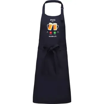 Kuchyňská zástěra Zástěra Kariban Classic Pivo volá... musím jít!