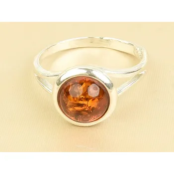 Prsten Jantarový prsten kulatý Ag 925/1000