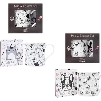 Kosmetika pro psa CRAZY CAT & DOG Hrnek porcelánový s táckem