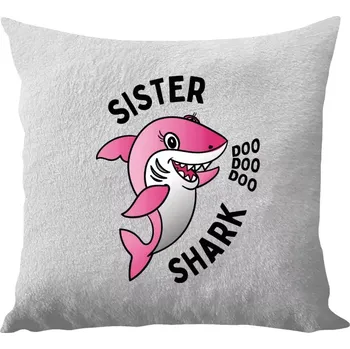 Polštář Polštář bílý 40x40 cm - dlouhý chlup Sister Shark