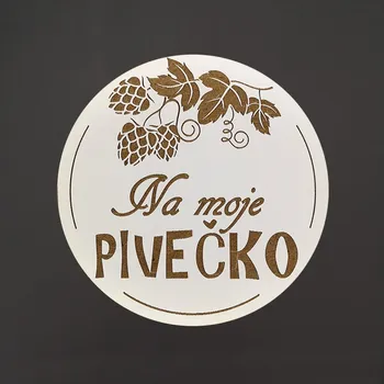 Podtácek AMADEA Dřevěný podtácek kulatý Pivo text "na moje pivečko", průměr 10,5 cm, český výrobek