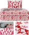 Ložní povlečení AmeliaHome Snuggy Collection Rudolph bílé/červené 155 x 220, 80 x 80 zipový uzávěr