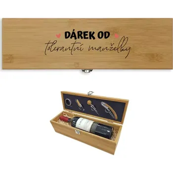 Dárková sada na víno Dárek od tolerantní manželky