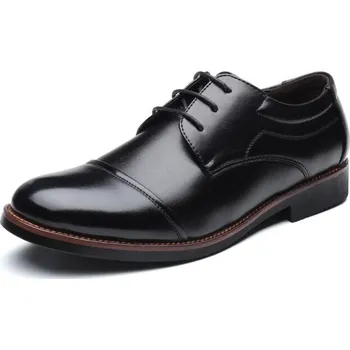 Pánské polobotky Formálne topánky business kožené poltopánky do kancelárie Barva: Černá, Velikost: 46