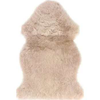 Koberec Dekorační kožešina, pravá ovčí kůže, 90 × 60 cm, béžová