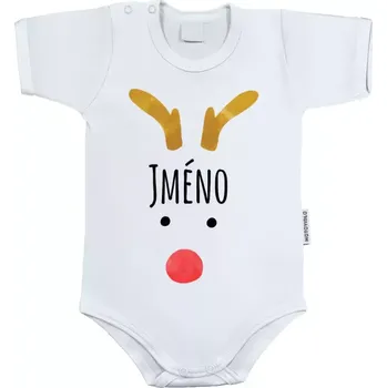 Kojenecký body Dětské body s krátkým rukávem Vánoční sob - jméno