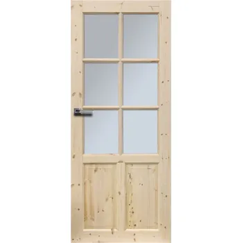 Interiérové dveře RADEX Dveře Czapla 6S borovice, tvrzené mléč. sklo, 60L