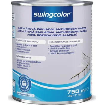 barva na kov Swingcolor Základní antikorozní barva akrylátová, šedá, 750 ml 6144 T0750 7106