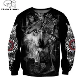 Pánska mikina s potlačou vlka Viking Wolf Tattoo Velikost: XS, Barva (Varianta): Mikina