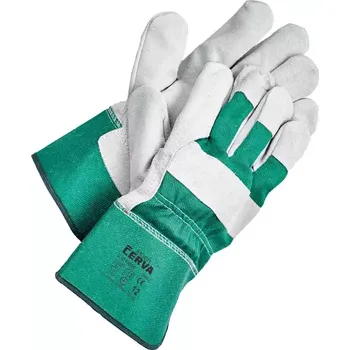 Pracovní rukavice Rukavice kombinace zelený textil/šedá kůže EIDER C 0101001610120 vel. 12