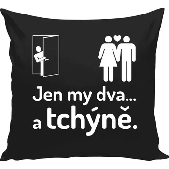 Polštář Polštář černý 40x40 cm Jen my dva a tchýně
