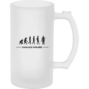 Sklenice Půllitr skleněný matný Evoluce - pekař