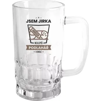 Sklenice Půllitr pro podlaháře - Nejlepší v okolí - podlahář - čirý