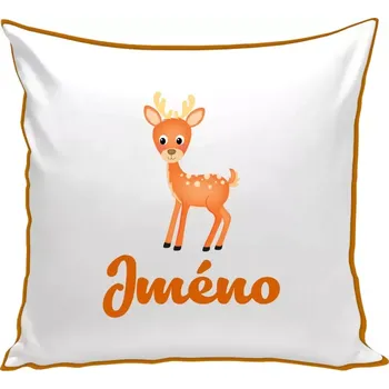 Polštář Polštář barevný 32x32 cm Srneček se jménem