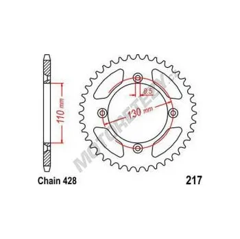 Řetězová sada pro motocykl Rozeta HONDA CR 85 velká kola řetěz 428 rok 03-04
