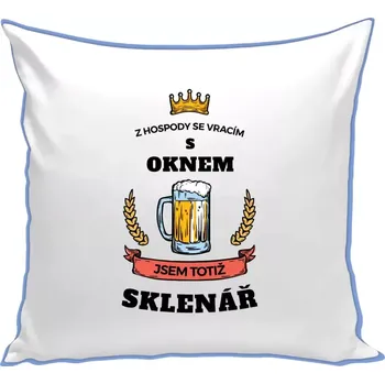 Polštář Polštář barevný 32x32 cm Z hospody se vracím - Sklenář