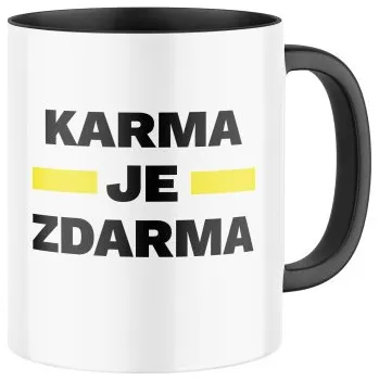 Keramický hrnek s potiskem Karma je zdarma