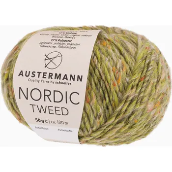 Příze Austermann Nordic Tweed 10 Zelený (Směsová příze Nordic Tweed 10 Grun)