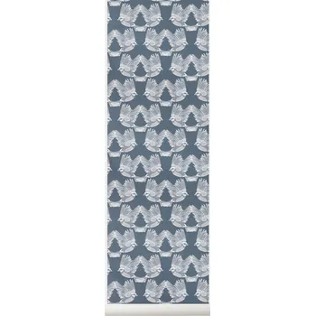 Ferm Living, Tapeta Birds tmavě zelená - Formadore