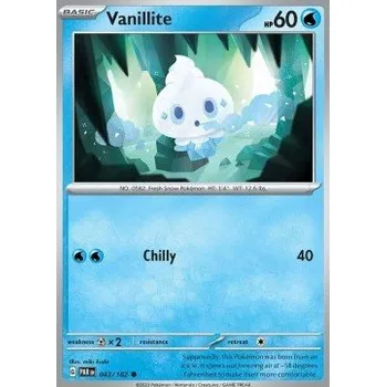 Sběratelská karetní hra Pokémon PAR 043/182 Vanillite - Paradox Rift Stav: Near Mint, Verze: REVERSE HOLO