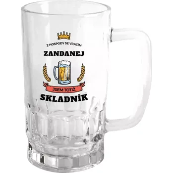 Sklenice Půllitr skleněný Z hospody se vracím - Skladník