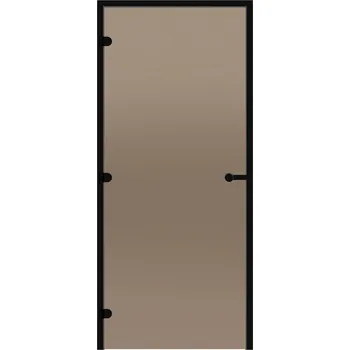 Dveře do parní sauny ALU HARVIA 9x21, bronzové 890x2090 mm, černý rám