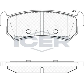 Brzdová destička Sada brzdových destiček, kotoučová brzda ICER 181727