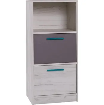 Komoda Maridex Dětská komoda REST 12 dub craft bílý / popel Barevné provedení úchyt: Žlutá