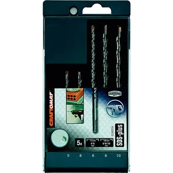 Vrták Craftomat Sada vrtáků do betonu, ø 5–10 mm, SDS Plus, tvrdokov, 5 ks&nbsp;2.609.25B.414