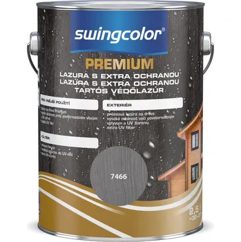 barva a nátěr na dřevo Swingcolor PREMIUM Lazura s dlouhodobou ochranou metalická, antracit, polomatná, 2,5 l 6189 T02,5 7466