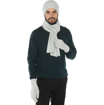 Čepice Duuree.cz Dárkový set Gerard čepice, rukavice a šála 100% kašmír Barva: Světle šedá