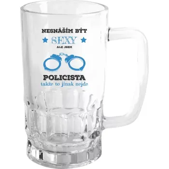 Sklenice Půllitr skleněný Nesnáším být sexy, ale jsem policista