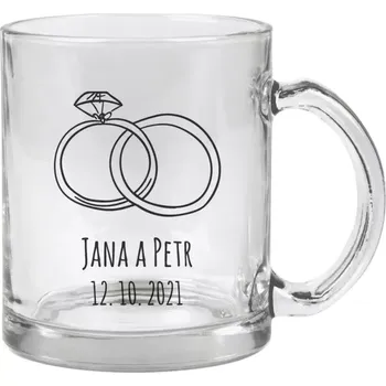 Hrnek 330 ml - skleněný Prsteny se jmény