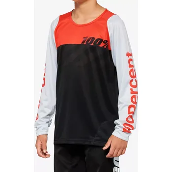 cyklistický dres Dres 100% R-CORE Youth Black/Racer Red Velikost: M