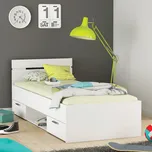 Idea nábytek Multifunkční postel 90x200 MICHIGAN perleťově bílá