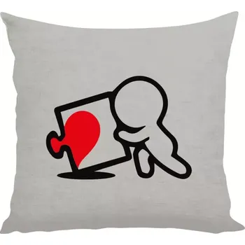 Polštář Polštář pro páry - Puzzle man - 40 × 40 cm