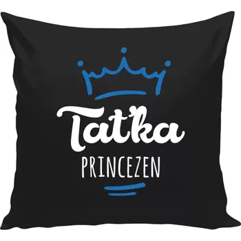 Polštář Polštář černý 40x40 cm Taťka princezen