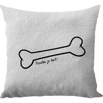 Polštář Polštář bílý 40x40 cm - dlouhý chlup Panička je kost