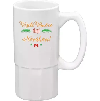 Sklenice Vánoční půllitr - Veselé Vánoce přejí... (příjmení) - 500 ml